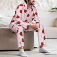 thumbnail image 7 of Salouo Strawberry Print Button-Front Long Sleeve Pajama Set for Men, Soft 2Pjs Men's Long Sleeve Sleepwear-Medium, 7 of 7