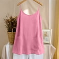 thumbnail image 5 of GEWSEY Womens Camisole Tank Tops Dressy Casual Cotton Linen Gauze Cami Shirts Adjustable Spaghetti Straps Tunic with Pockets (Pink, XL), 5 of 8