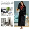 thumbnail image 7 of Robes for Women, LOFIR Full-Length Womens Robes, Soft Fleece Hooded Womens Bathrobes, Plush Long Bath Robe with Side Pocket, Winter Warm Pajamas Gift for Women (L, Black), 7 of 7