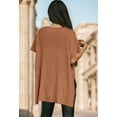 thumbnail image 6 of Women'S Loose Dropped Shoulder Short Sleeve Pullover Sweater Camel M, 6 of 7