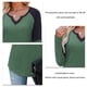 thumbnail image 5 of Camisa de mujer con cuello en V Color de contraste Camiseta interior de manga larga Poliéster para Otoño Invierno, 5 of 6