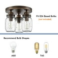 thumbnail image 4 of Claxy 3-Light Bronze Ceiling Light with Mason Jar Glass Shade, 4 of 7