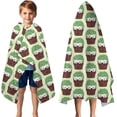 thumbnail image 3 of Cute Green Hedgehog Pattern Hooded Bath Towel，50"x30" for Ages 3 To 12 Kids, Quick Dry Lightweight Soft Microfiber Hood Beach Towel Cover Up for Kids, 3 of 7