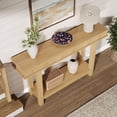 thumbnail image 3 of Fluted Wood Console Table – 2-Tier Narrow Sofa & Entryway Table – Rectangular Farmhouse Design with Shelf – Natural Wood Finish for Living Room, Hallway & Dining, 3 of 5