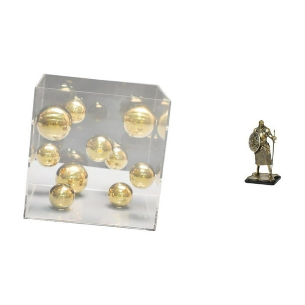 Caja cuadrada de acrílico,Adorno de bola cuadrada con cubierta acrílica para decoración del hogar,Caja expositora moderna de acrílico transparente transparente,Figura de escritorio,Estatua
