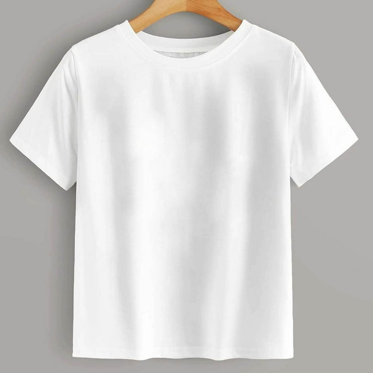 Women Casual DIY Tie-dye Tees Short Sleeve White T-Shirt Blouse Tops Short plus Size T Shirts Walmart.com
