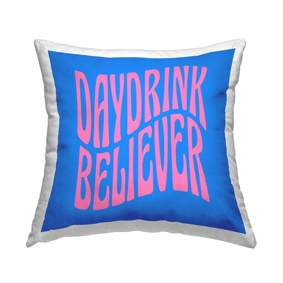 Stupell Industries Daydrink Believer Summer Phrase Printed Throw Pillow Design by lulusimonSTUDIO