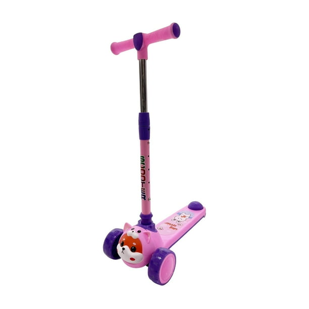 Scooter Patín De Zorrito Con Luz y Sonido De Pie 3 Colores rosa