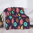 thumbnail image 3 of Uemuo Donuts1 Printed Throw Blanket for Couch, Fluffy Fuzzy Blankets for Bed, Sofa, Cozy Flannel Faux Fur Blanket-50"x40", 3 of 6