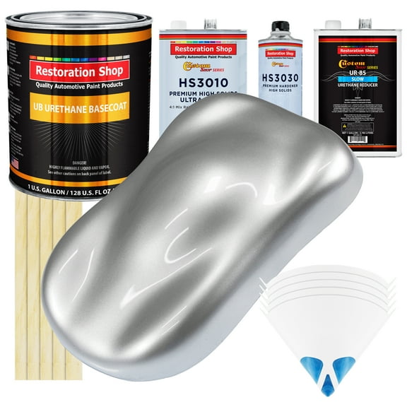 Iridium Silver Metallic Gallon URETHANE BASECOAT CLEARCOAT Auto Paint SLOW Kit
