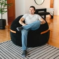 thumbnail image 4 of Big Joe Fuf 5Ft Oversized Foam Bean Bag Chair for Kids, Teens, Adults, Corded Plush, 5 foot Large Reading and Gaming Seat, 4 of 6
