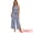 Blue, variant on Women's Casual Halter Sleeveless Boho Wide Leg Jumpsuit S Red