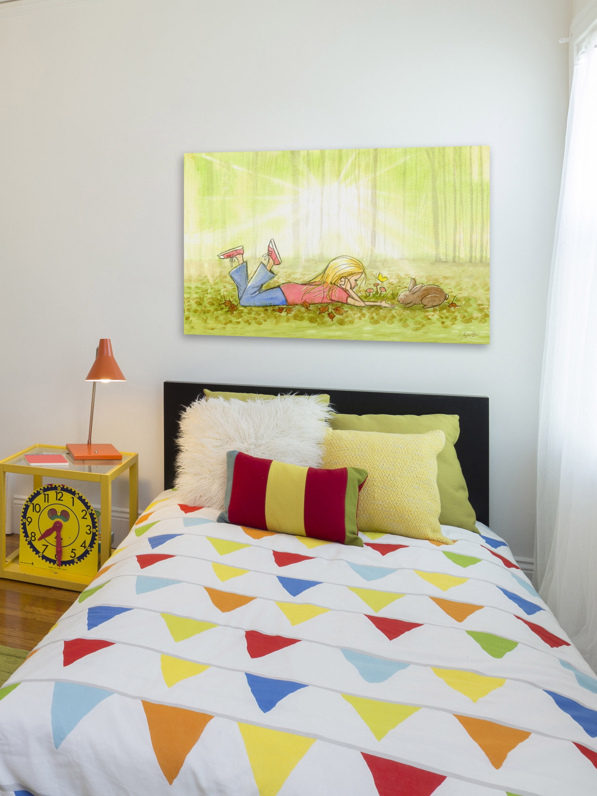 "Girl in the Woods" Painting Print on Wrapped Canvas