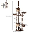 thumbnail image 2 of Brown Multi-Level Cat Tree with Condo & Scratching Post - 94.5" to 102.4" Tall Activity Center for Living Room & Playtime, 2 of 7