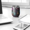 thumbnail image 3 of 12oz Stemless Wine Tumblers Mystical Halloween Pattern Vacuum Insulated Stainless Steel Travel Tumbler Cups Mug with Lid and Straw for Champaign,Cocktail,Beer with Cleaning Brush, 3 of 5