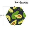 thumbnail image 2 of Honeii Fresh Avocado print Leather Coaster Set of 4, ideal for safeguarding your furniture from drinks spills and effortless cleanup-Hexagon, 2 of 6