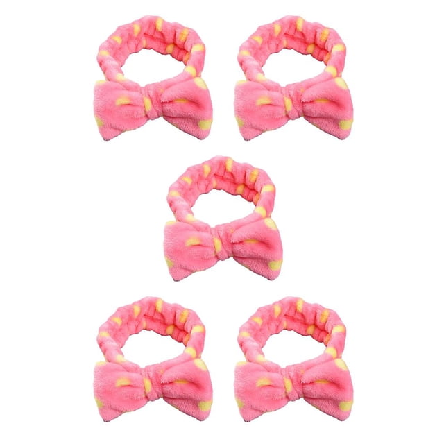 Minnieouse Diademas Nudo de lazo Banda elástica para la cabeza Adornos anudados Accesorios para el cabello Diadema para de cara Punto rojo Type2 NO2