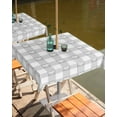 thumbnail image 2 of Fsddascl Grey Buffalo Striped Outdoor Tablecloth - 54x54 Inch Square Dining Table Cover, Love Heart Checkered Waterproof Outdoor Table Cloth with Umbrella Hole & Zipper for Picnic/Patio/Party, 2 of 7
