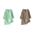 thumbnail image 1 of (2-Pack) Rinsvye Womens Solid Color Long Sleeve Mandarin Collar Blouse Women Clothing Timeless Design, 1 of 4