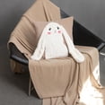 thumbnail image 3 of JWH Trendy Easter Rabbit Throw Pillow Cover Decorative Faux Fur Bunny Pillow Case Animal Cushion for Bed Living Room Home 18x18 Inches Camel White, 3 of 9
