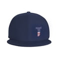 thumbnail image 3 of DouZhe Flat Brim Cap Snapback Hat, Alphabet T America Usa Flag Prints Adjustable Blue Adult Baseball Cap, 3 of 6