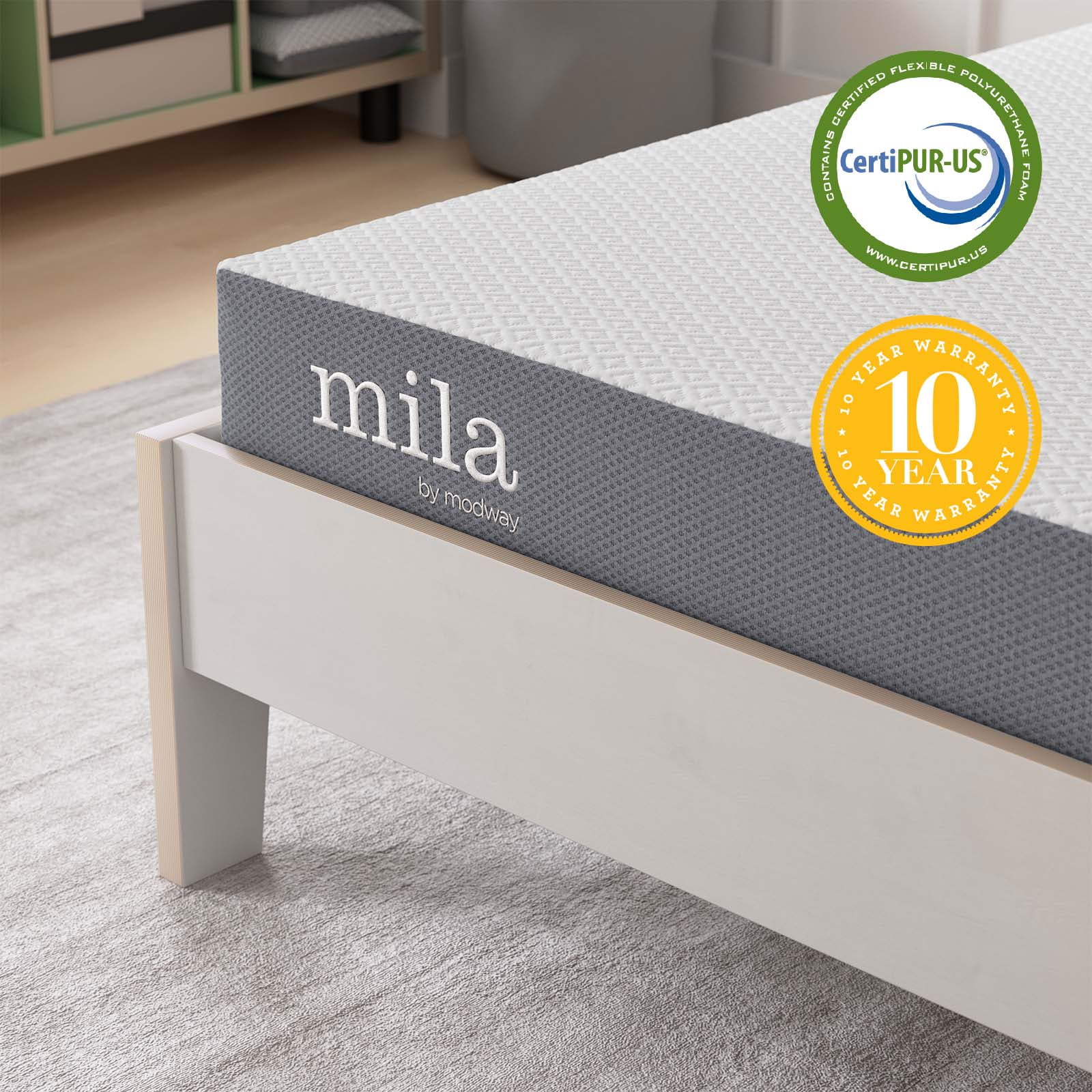 10inch Mattress, King Size, Gray, Modern Contemporary Urban Design, Bedroom Master Guest Suite