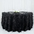 thumbnail image 6 of Efavormart 132" Round Leaf Petal Taffeta Tablecloth - Decorative 3D Leaf Ruffle Table Cover for Forest Party, Wedding, Event, Dessert Tables - Black, 6 of 11