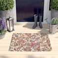 thumbnail image 2 of Beige Floral and Paisley Pattern Flannel Non Slip Door Rugs,Washable Door Mats Indoor,Decorative Door Mats,Dirt-Resistant and Absorbent Doormat for Entrance,Bedroom,Kitchen,Bathroom,23.5x16in(60x40cm), 2 of 5