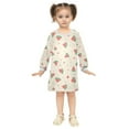 thumbnail image 2 of Girls' long-sleeved dress Floating Watermelon Girls' A-line dress with ribbed cuffs Soft and comfortable, 2 of 6