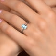 thumbnail image 4 of Gem Stone King 900 Platinum Sky Blue Aquamarine Engagement Ring for Women | 1.40 Cttw | Octagon 8X6MM | Gemstone March Birthstone | Size 8, 4 of 6