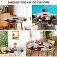 thumbnail image 5 of Round Fitted Tablecloths with Elastic Edge Snowman Christmas Tree Oil-Proof Waterproof Wipeable Table Cover for Kitchen Dining Party Decor Winter Snowflake Table Clothes,36" - 44", 5 of 9