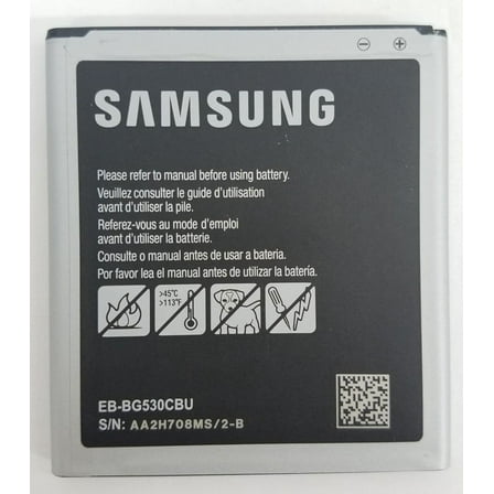 Samsung Galaxy J3 J5 2016 Grand Prime OEM Cell Phone Battery EB-BG530CBU 2600mAh, 3.8V Li-ion