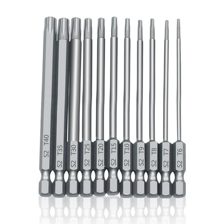 

Pack of 11 Screw Driver Bits Set Hexagonal Handle Screwing Tools Alloy Steel Torx Woodworking High Precision Repairing Hand 150mm