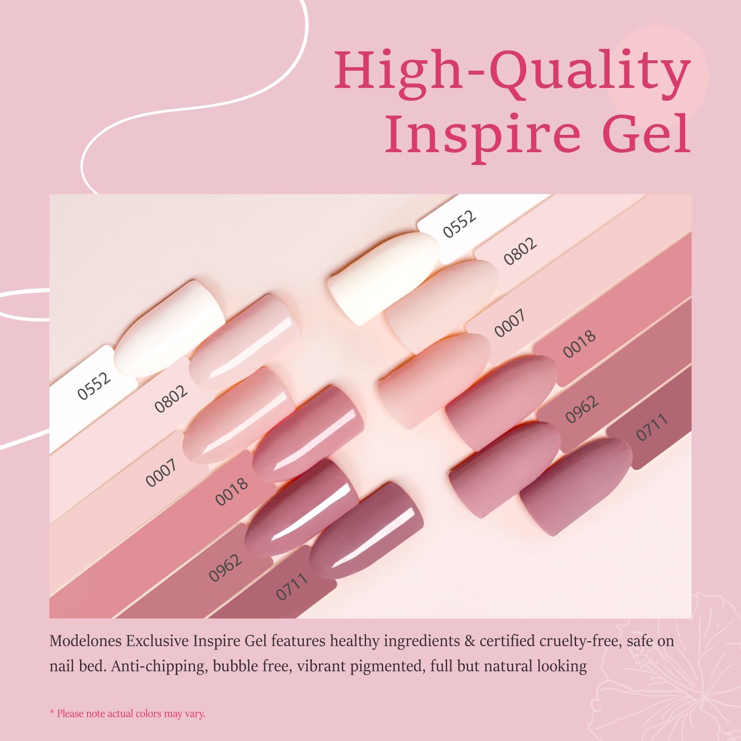 Modelones Gel Nail Polish Set, 6 Colors Nude Pink photo 8
