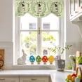 thumbnail image 5 of Happy Easter Bunny Tie Up Valances Curtain, Spring Cute Rabbit Grass Rings Green Backgroung Adjustable Rod Pocket Short Window Treatment Tie Up Curtains Valances for Kitchen Bathroom 42x18 Inches, 5 of 9