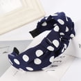 thumbnail image 2 of Pxiakgy Hot Sale!! Polka Dot Bunny Ear Knotted Bow Headbands - Vintage Hair Accessories for Women and Girls Fashion Bow Knot Dot Hairband Women Hair Head Hoop Sweet Girls Hair Headband Navy One Size, 2 of 2