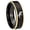 Black And Gold Step Edge, variant on Lizard Dome Brushed Finish Blue Tungsten Men Ring 10MM