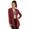 thumbnail image 1 of Women's Long Sleeve Open Front Casual Lightweight Cardigan, Burgundy S, 1 Pack, 1 of 1