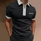 thumbnail image 2 of Playeras Para Hombre, Camiseta De Verano Con Estampado Sólido, Cuello Vuelto, Manga Corta, 2 of 5