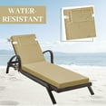 thumbnail image 3 of Outdoor Chaise Lounge Cushion, High-Density Foam Fill Patio Furniture Bench Cushions with Ties, Thicken Waterproof Replacement Back Chaise Cushions for Pool, Sand Beach (Beige), 3 of 6