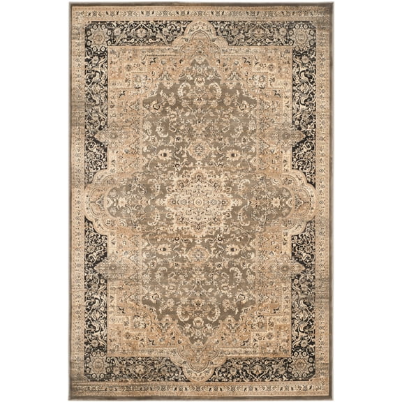 SAFAVIEH Vintage Kinsley Traditional Area Rug, Taupe/Black, 5'1" x 7'7"