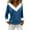 01#Blue, variant on Long Sleeve Pullover Christmas Tops Womens Loose Long Sleeve V Neck Fur Trim Sweater Tops White XL