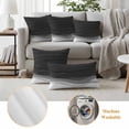 thumbnail image 5 of Ombre Waves Outdoor Pillow Covers 18x18 Set of 2,Waterproof Patio Throw Pillowcase Protectors,Abstract Art Gradient Black Modern Square Decorative Pillow Shams Cushion Covers for Seat Bed Couch Sofa, 5 of 8