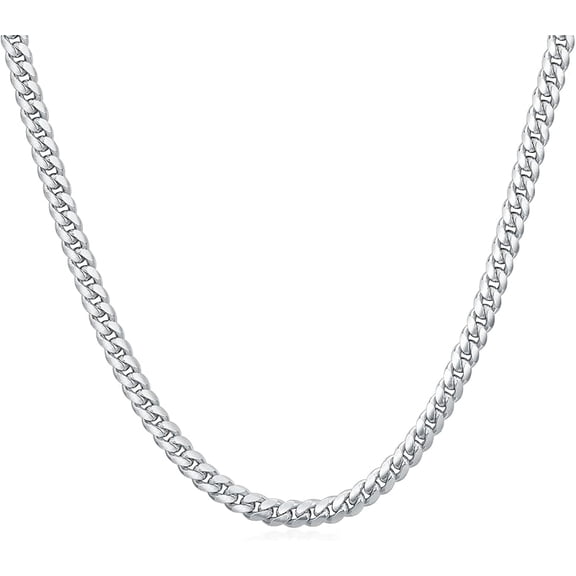 Genuine 925 Sterling Silver Cuban Chain Necklace for Men & Women Strong, Safe and Beautiful Cuban Link Chains 2.0MM - 4.0MM, 16-26 Inch (with Gift Box)