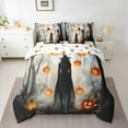 thumbnail image 3 of Manfei Magic Halloween Witch Twin Bedding Sets 7-Piece for Kids, Neon Orange Pumpkin Bedding Comforter Set, Spooky Jungle Reversible Sheet Sets, Lightweight Room Decor, 3 of 8