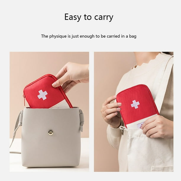 Mini First Aid Pouch Portable Small Medical Bag Empty Emergency Medicine Storage Bag for Outdoor Camping Hiking Travel Emergency Red 15X10.5cm Walmart
