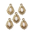 thumbnail image 1 of PVD Vacuum Plating 201 Stainless Steel White Jade Pendants Real 18K Gold Plated Kite Charms 16.5x11.5x4mm Hole: 1.8mm, 1 of 4