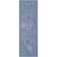 thumbnail image 1 of Safavieh Courtyard Blue Indoor Outdoor Rug - Runner 2'4" x 14', 1 of 1