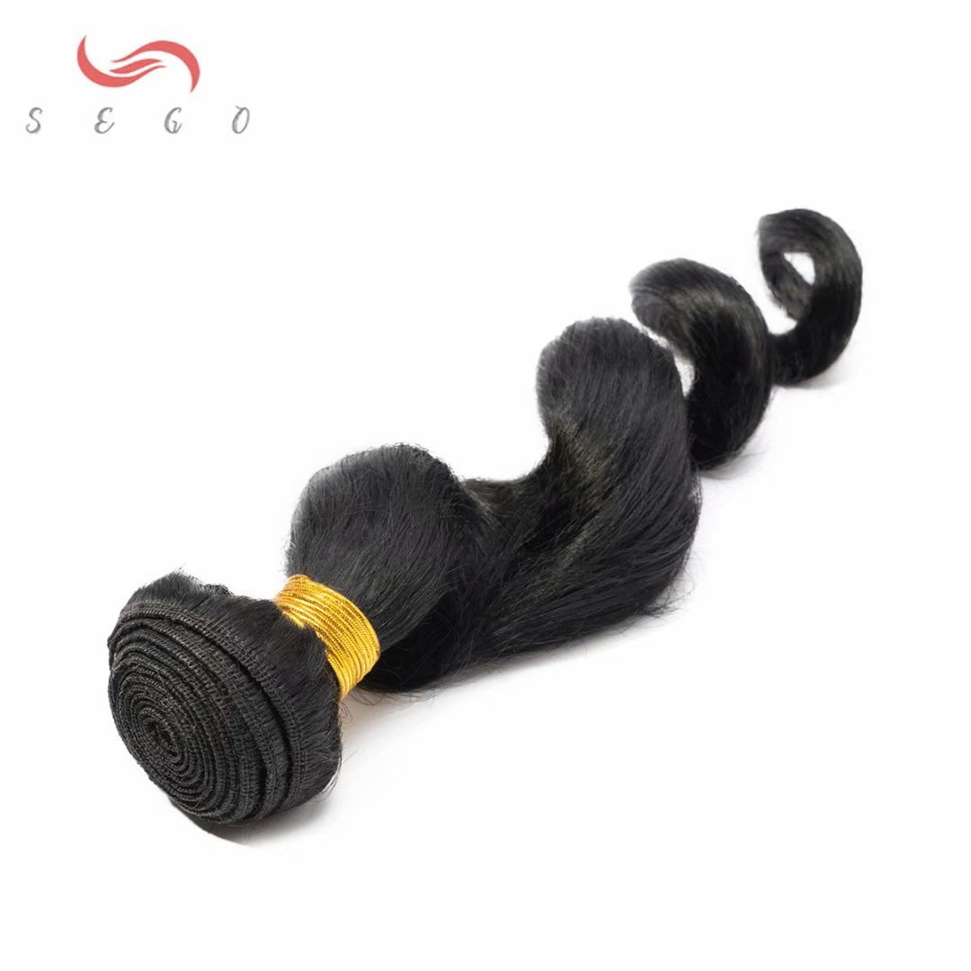 SEGO Brazilian Straight Human Hair 1 Bundles Straight Loose Wave 100% Unprocessed Virgin Hair Kinky Curly Hair Extensions Natural Black