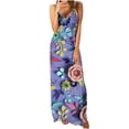 thumbnail image 1 of Robe Maxi d'Été Sans Manches à Col en V pour Femmes, Imprimé Floral Boho, Bretelles Spaghetti, Robe Longue Décontractée et Douce pour la Plage, 1 of 4